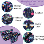 Shopping Cart Cover for Baby Girl Boy 2-in-1 High Chair Water Resistant High Chair Cover w/Phone Pouch Pocket Gender Neutral Cart Cover for Babies Padded Grocery Cart Cover for Baby