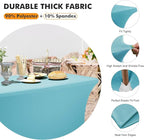 SEPARO 2 Pack 6 Ft Blue Mist Spandex Table Cover Fitted Rectangular Tablecloth Stretchable Fabric Table Cloth 6 ft Wrinkle-Free for Party Tradeshows Banquet Weddings Cocktail