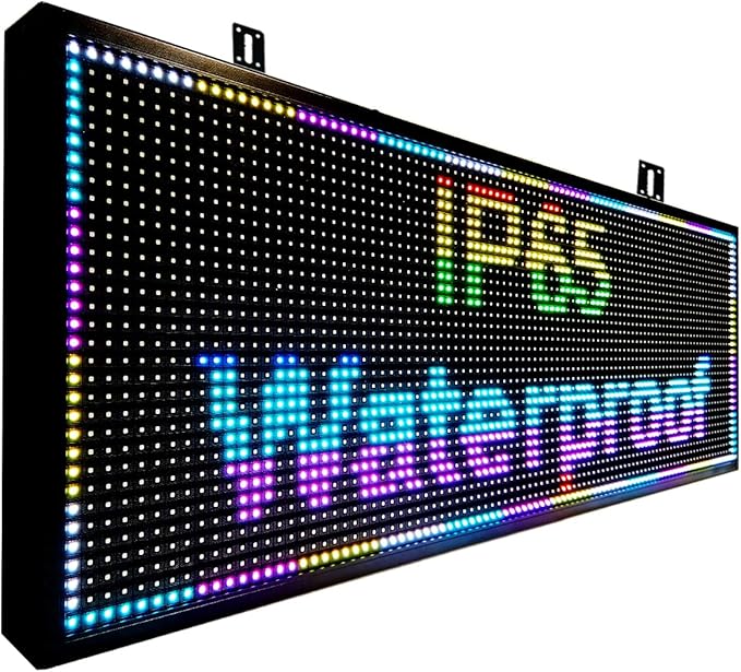 XSGD P10 Programmable Scrolling LED Sign Welcome Led Signs, Outdoor IP65 Waterproof Open Signs for Business, Customizable RGB Fullcolor Led Display, Digital Message Board for Advertising Store Restaurants