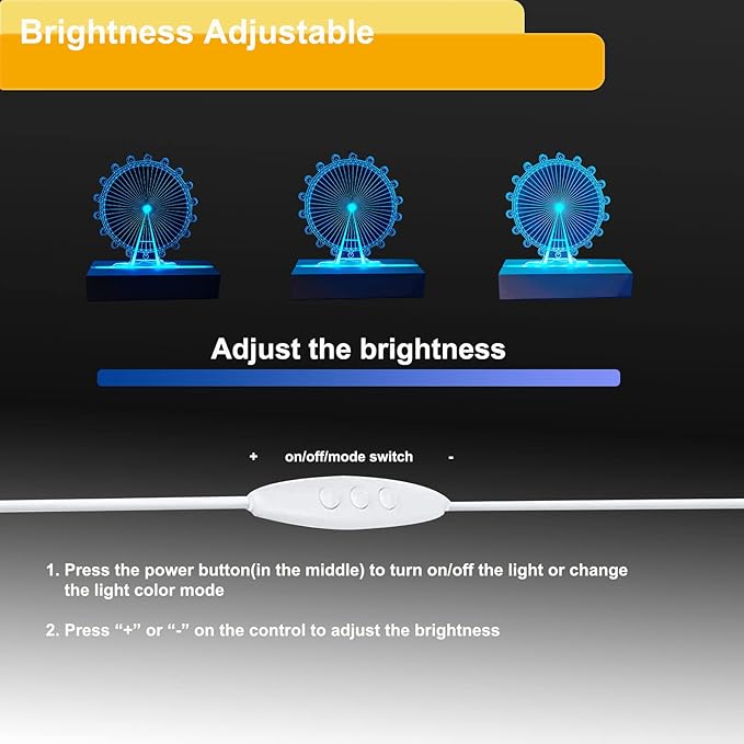 7.08 inch Rectangle Display Pedestal, Colorful Rectangle Led Lights Display Base, Crystal Wooden Lighted Base Stand for Acrylic, Crystal, Night Light, Glass Resin Art