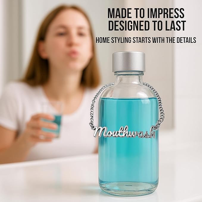 Mouthwash Dispenser Label Tags 1 pc (Silver)