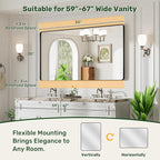 55X30 Black Bathroom Mirror for Over Sink, Metal Framed Vanity Mirror Wall Mounted, Rectangle Mirror for Bedroom Living Room Restroom Entryway, Anti-Rust, HD Tempered Glass
