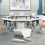 Conference Table,4 Pack Folding Conference Table Flip Top Mobile Training Table,Rolling Meeting Seminar Tables with Caster,Modern Conference Room Tables for 2-10,Seminar Training Table for Office ﻿