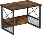 Printer Stand for Desk, Desktop Printer Stand Shelf Organzier for Home Office, for Above and Under Desk, Fax Machine Copier Scanner, Rustic Brown