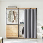 ChrisDowa Blackout Door Curtains for Doorway Privacy, Grommet Closet Curtains for bedroom closet door, Thermal Insulated Temporary Doorway Cover Room Divider Drapes (1 Panel, Light Grey, 34 x 80 Inch)