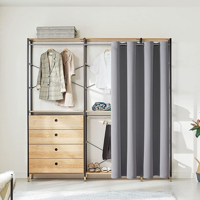 ChrisDowa Blackout Door Curtains for Doorway Privacy, Grommet Closet Curtains for bedroom closet door, Thermal Insulated Temporary Doorway Cover Room Divider Drapes (1 Panel, Light Grey, 34 x 80 Inch)