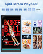 55-inch Rechargeable Portable FHD Outdoor Digital Signage Displays, IP65 Waterproof, Smart LCD Split Screen, Brightness Auto-Adjustment Movable Advertising Kiosk with Android OS