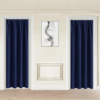 JIUZHEN Blackout Doorway Curtains 80 inch Length - 2 Panels Thermal Insulated Privacy Soundproof Rod Pocket Closet Door Curtains Room Divider for Bedroom,Office, 42 x 80 inches,Navy Blue