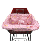 Portable Shopping Cart Cover, High Chair and Grocery Cart Covers for Babies, Kids, Infants & Toddlers, Attached Carry Bag (Simple Pink Fish)