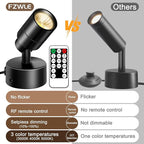 2 Pack LED Spot Lights - Dimmable with Timer & Remote,3W 3000K-5000K, 5.9FT Cord for Paintings,Wall Art, Indoor Plants & Home Accent Lighting