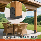 4x4 Post Base - Heavy Duty 10,000 LB Capacity Post Anchor for Concrete, Powder Coated Pergola & Deck Post Bracket with Hidden Fasteners (4PCS)
