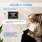 JALL 【2024 New】 Digital Calendar Dementia Day Clock, 7 Inch Large Screen Display, with Multiple Alarms, AM & PM Display, for Impaired Vision People, Age Seniors, for Desk, Wall Mounted