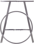 Econoco 36-Inch Folding Round Garment Rack, Adjustable 48–66″ Height Retail Display, Chrome Finish