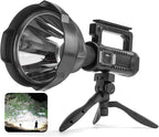 Rechargeable Spotlight, 99,000 Lumens Super Bright Handheld Led Flashlight, Outdoor Spot Light for Boating Camping