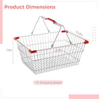 10 PCS Metal Shopping Baskets, Iron Shopping Basket with Handles, Small Market Basket, Versatile Storage, Portable Wire Shopping Baskets for Retail Stores, Grocery Stores, Flea Markets