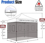 Eurmax USA 10'x10' Pop-up Canopy Tent Commercial Instant Canopies with 4 Removable Zipper End Food Service Wall kit and Roller Bag, Bonus 4 SandBags(Purple)