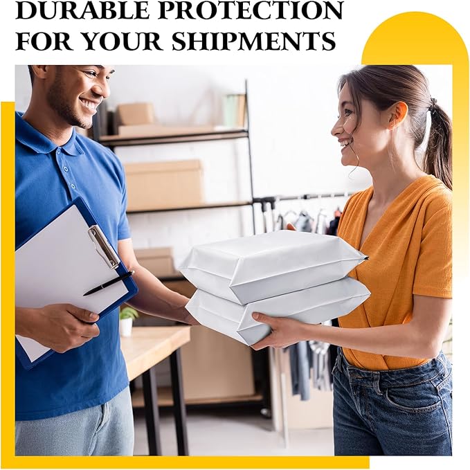 Metronic Large Poly Mailers 17.7x22” 50 Pack Bulk,Shipping Bags for Clothes,Strong Self Adhesive Shipping Envelopes for Small Business,Waterproof Mailing Envelopes for Packaging White