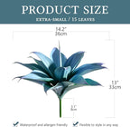 Artificial Agave Faux Agave 14.2In Fake Greenery Outdoor Artificial Plant Fake Plant for Indoor Home Decoration Plastic Plant Outdoor Decoration Front Porch Decor Simulation Plants Blue，2Pack