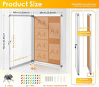 SWANCROWN Enclosed Bulletin Cork Board 36x24 in, Lockable Bulletin Board Tamperproof Wall Display Case for Office School Trade Community, Aluminum Frame