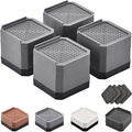 Bed Risers Furniture Risers Heavy-Duty Rectangular Adjustable Block Lift to 3 inches and 4.3 inches Desk, Sofa, Chair Legs, Refrigerator, Washing Machine Support up to 4000 pounds