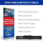 Custom Retractable Banner with Aluminum Stand, Personalized Pop up Banners and Full Color Design with Portable Travel Case for Events, Trade Shows, Advertising, Business, Photo (33"x81")