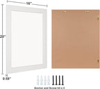 Ruomeng Rectangular Wall Mirror 16" x 20" for Bathroom, Bedroom, Entryway, Living Room, White
