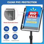 6Pack Sign Holder Stand - 8.5x11 Inch Adjustable Floor Standing Sign Stand for Display, Pedestal Poster Stand for Vertical & Horizontal View, Indoor & Outdoor Use for Business & Store - Black