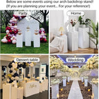 Vincidern 3PCs Metal Pedestal Stand for Party, White Display Stands Pillars for Wedding, Sculpture Display Column Decoration Cube