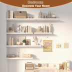 12 Inch Deep Floating Shelves for Wall 2 Pack Floating Shelfs Large Storage Space Wall Decor Display Shelf for Bathroom Living Room Bedroom Kitchen 48" W x 12" D x 1.2" H White