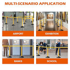 6 Pack Yellow Crowd Control Stanchions with 10FT Belts and Rubber Base, Queue Barrier Posts for Events, Stores, and Public Safety