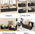 DIMJ Closet Storage Bins 8 Pack - Fabric Storage Baskets for Shelves, Large Clothes Organizers with Handles, Trapezoid Shelf Organization Storage Cubes for Purse, Toys, Books, Towel, Clothes