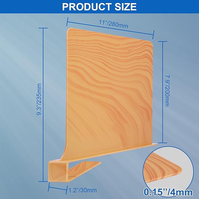 6 Pack Shelf Dividers for Closet Organization Vertical Purse Organizer for Closet Perfect for Sweater, Shirts, Handbags in Bedroom and Kitchen, Adjustable Acrylic Bookshelf for Organization (Natural)