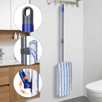 MASTERTOP Microfibre Flat Mop, Extended Wet Dry Large Floor Mop with 5 Reusable Pads & Telescopic Handle, Dust Mops for Laminate Wooden Hard Floor Vinyl Tile Floors Cleaning - Send 1 Cleaning Scraper