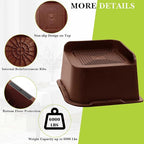 Bed Risers 1 inch, 2 inch, 3 inch, 4 inch, 6 inch, 8 inch Heavy Duty, Oversized Furniture Riser for Couch Sofa Table Chair Leg Frame Dorm, Support up to 6000 Lbs (Chocolat Brown 6 Pack, 3 inch)