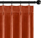 MIULEE Terracotta Velvet Curtains 96 inches Long, Pinch Pleated Blackout Fall Drapes with Hooks, Thermal Insulated Pinch Pleat Panels for Bedroom Living Room, 2 Panels