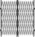 VEVOR Double Folding Security Gate, Lockable Scissor Gate with 360° Swivel Casters, Outdoor Barricade Steel Retractable Gates, for Entry Security, Garage, Warehouse & Pool, 155.12 x 86.81 in (W x H)