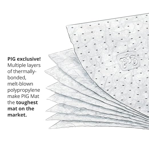 PIG Oil-Only Absorbent Mat Roll | Absorbs 20.1 gal per roll | 30" W x 150' L | MAT462