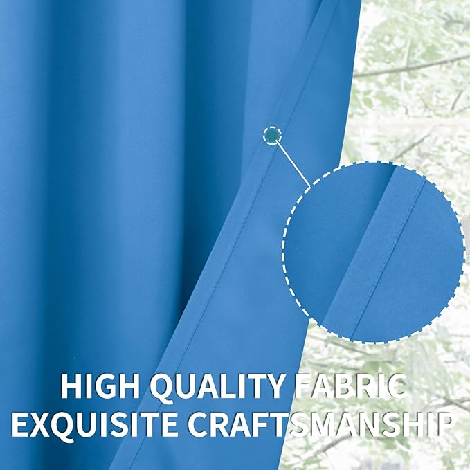 BGment Room Darkening Curtains 45 Inches Long - Grommet Thermal Insulated Drapes Window Treatment Curtains for Bedroom, 2 Panels, 52 x 45 Inch, Classic Blue