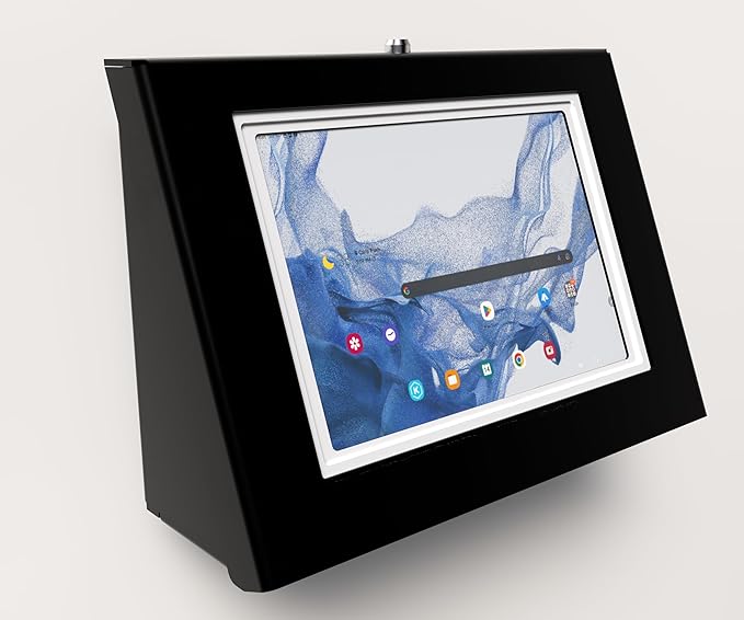 TABcare Easy Wall Mount Security Tablet Kiosk for Samsung Galaxy TAB S6 Lite 10.4" Tablet Designed for Integration of USB Hub, Printer, CC Reader & All Your Peripherals (Black)