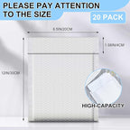 Ireer 20 Pack Extra Large Bubble Mailers 8.5 x 12" Poly Padded Envelopes Cushioned Mailing Envelopes Bubble Padded Mailers Self Adhesive Waterproof Shipping Bags for Business Gift Packaging