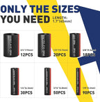 haisstronica 3:1 Heat Shrink Tubing Kit, Adhesive Lined Marine Resistant Grade Shrink Wrap - 1.75"length 6 Size Perfect for Home and Industrial, 1/8"-3/4" 220PCS - Black, Red