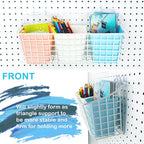 G.CORE 2 Pack Large Pegboard Baskets, Metal Shelves Hooks to 1/8" 1/4" Peg Boards, Peg Board Baskets Bins Set - Organize Tools Workbench Accessories Garage Storage Wall Mount Organizer Attachments