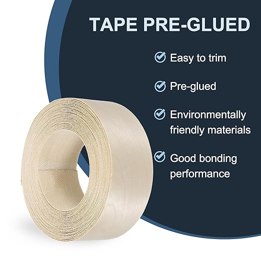 PATIKIL Birch Edge Banding, 2 Inch x 25 ft Wood Veneer Tape Pre-glued Flexible Plywood Edge Banding with Hot Melt Adhesive for Furniture Restoration