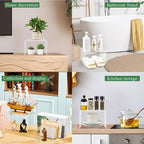 2 Pcs 7 x 10.5 x 7 Inch Large Acrylic Risers Display Stands 5 mm Thick Acrylic Shelf Riser Showcase for Collectibles Jewelry Cupcakes Food Figures Perfume Cabinet (Clear)