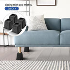 Bed Riser/Furniture Lift Bed/Bed risers/Furniture Lifter/Table risers/Frame Risers Create Under Bed Storage Heavy Duty for Furniture Height Adjustment (Black 4 Pack, 5 Inch)