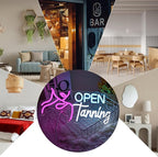 Open Tanning Neon Sign For Wall Decor,Dimmable Tanning LED Signs For Bedroom, Tanning Open Neon Light Sign With Dimmable Switch For Room Decor