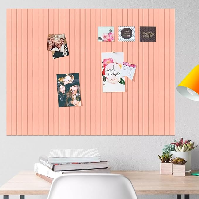 Large Felt Bulletin Board 23x47 Inch, 8pcs Peel and Stick Felt Wall Tiles Modern Push Pin Board for Wall Organization