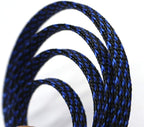 30ft PET Expandable Sleeving Wire Cable Sleeve (1/6", Blue&Black)