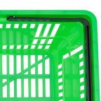 12Pcs 18L Shopping Baskets with Handles, Portable Plastic Retail Grocery Baskets Large Capacity for Stores, Supermarket, Retail, Groceries Shopping (Green)