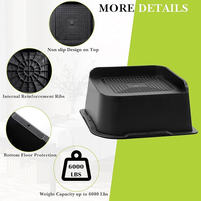 Bed Risers 2 inch, 3 inch, 4 inch, 6 inch, 8 inch Heavy Duty, Oversized Furniture Riser for Couch Sofa Table Chair Leg Frame Dorm, Support up to 6000 Lbs (Black 8 Pack, 2 inch)